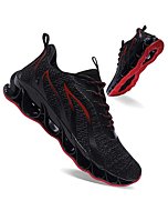 APRILSPRING Men's Running Shoes Casual Walking Sneakers Fashion Workout Athletic Shoe for Men Sport Tennis, Black and Red, 6.5US 39EU