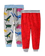 LOKTARC 2 Pack Toddler Boys Sweatpants for Kids Drawstring Active Joggers Pants Animal Dinosaur 2-3 Years/Size 3T