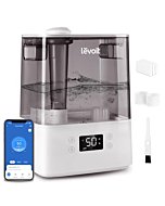 LEVOIT Smart Humidifiers for Bedroom Large Room Home,(6L) Cool Mist Top Fill Essential Oil Diffuser for Baby & Plants,Smart App & Voice Control, Rapid Humidification & Auto Mode-Quiet Sleep Mode, Gray