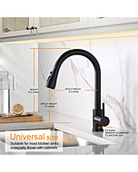 Sink Faucet, Black Kitchen Faucet with Pull Down Sprayer VFauosit Commercial Stainless Steel Laundry Single Handle Pull Out Kitchen Faucets Matte Black, Grifo para Fregaderos de Cocina