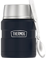 THERMOS Stainless King Vacuum-Insulated Food Jar with Spoon, 16 Ounce, Midnight Blue