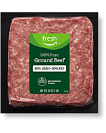 Fresh Brand – Ground Beef 80% Lean/20% Fat, 1 lb