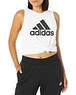 adidas Women's Essentials Big Logo Tank Top, White/Black, Large