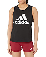 adidas Women's Essentials Big Logo Tank Top, Black/White, XX-Small