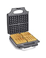 BELLA 4 Slice Non-Stick Belgian Waffle Maker, Fluffy Restaurant-Style Waffles in Under 6 Minutes, Quickly Makes 4 Large 4” x 4.5” & 1.2” Thick Waffles, Easily Wipe and Clean, Stainless Steel/Black