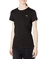 PUMA womens Essentials Small Logo Tee T Shirt, Puma Black-cat, X-Small US