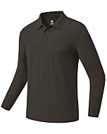 MoFiz Men's Golf Shirts Long Sleeve Golf Shirts Sports Polo Shirts Active Comofortable Jersey Shirts Khaki Size XL