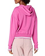 Juicy Couture Women's Cropped Logo Pullover Hoodie, Wild Fuchsia, Large