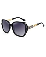 LECKIRUT Oversized Sunglasses for Women Polarized UV Protection Classic Fashion Ladies Shades Purple & Coffee Lens