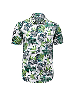 Men's Short Sleeve Shirt Floral Beach Party Shirts Cotton Casual Button Down Hawaiian Shirt