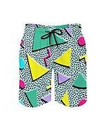 Retro 80S Or 90S Beach Shorts for Men, Quick Dry with Mesh Lining and Pockets (Retro 80S Or 90S, Large)