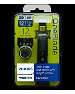 Philips Norelco OneBlade Pro Hybrid Electric Trimmer and Shaver, Black, 2 Piece, QP6530/70