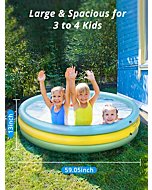 AKASO Kiddie Pools, 59'' x 13'', Inflatable Swimming Pools for Boys, Girls, Toddlers, Easy Set Up Inflatable Baby Ball Pit Pool for Ages 2+, Garden, Backyard, Outdoor Summer Water Party