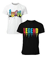 BROOKLYN VERTICAL 2-Pack Boys Short Sleeve Crew Neck T-Shirt with Chest Print | Soft Cotton Graphic Tees Sizes 6-20 (Combo A, S)