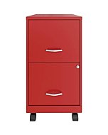 Lorell SOHOSOHO SOHO Mobile File Cabinet, 14.3" x 18" x 26.5", Red