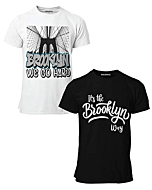 BROOKLYN VERTICAL 2-Pack Boys Short Sleeve Crew Neck T-Shirt with Chest Print | Soft Cotton Graphic Tees Sizes 6-20 (Combo E, XL)