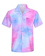 BOJIN Men's Hawaiian Shirts Short Sleeve Tropical Beach Casual Button Down Shirts BJ057 M