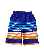 Kids Swim Trunk (Blue & Orange Stripe) - 10/12