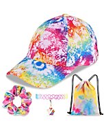 Rainbow Tie-Dye Baseball Cap Dad Cap Unicorn Girls Gift Set for Outdoor Sports