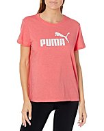 PUMA Women's Essentials Logo Tee, Georgia Peach Heather, X-Small