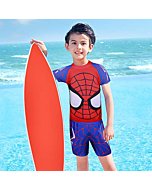 Toddler Boys Two Piece Swimsuit Kids Swim Set Short Sleeve Bathing Suit Trunks and Shirt