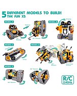 Coplus 5 in 1 Remote Control STEM Building Kit for Boys 8-12, RC Car/ Tank/ Robot/ Tracked Racer, 392 Pcs Educational Building Blocks for Kids Science Learning, RC Toy Gift Set for Boys & Girls