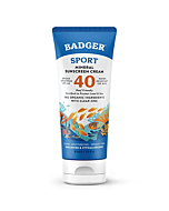 Badger SPF 40 Sport Mineral Sunscreen Cream - Reef-Friendly Broad-Spectrum Water-Resistant Sport Sunscreen with Zinc Oxide - Unscented, 2.9 oz