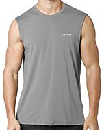 EZRUN Men's Sleeveless Shirt Quick Dry Workout Swim Shirt Gym Muscle Athletic Beach Tank Top(LightGray,S)