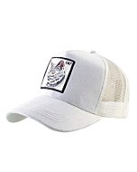 Unisex Animal Mesh Trucker Hat Snapback Embroidered Patch Baseball Caps (White Cat)