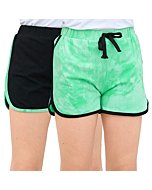 GORLYA 2 Pack Girl's Active Wear Play up Workout Gym Athletic Sport Running Casual Dolphin Shorts (GOR1044,7-8Y,Green ZR)