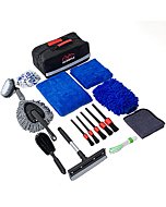 HLWDFLZ 27pcs Car Wash Cleaning Tools Kit Car Detailing Set - Blue Car Wash Kit Interior and Exterior with Car Detail Brushes, Tire Brush, Wash Mitt, Towels