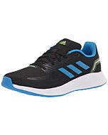 adidas Runfalcon 2.0 Running Shoe, Black/Blue Rush/White, 4 US Unisex Big Kid