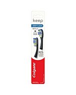 Colgate Keep Manual Toothbrush, Deep Clean Soft Refill Heads, Black, 2 Count - Pack of 6