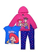 Disney’s Toy Story Girls 3 Pack T-Shirt, Hooded Sweatshirt and Leggings Set for Kids, Comfy Active Wear, Size 3T