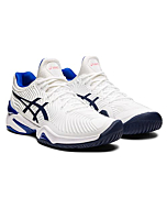 ASICS Women's Court FlyteFoam 2 Tennis Shoes, 5.5, White/Lapis Lazuli Blue