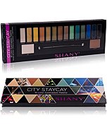 SHANY City Staycay 16-Color Eyeshadow Palette - 16 Highly-Pigmented and Long-Lasting Eye Makeup Shades with Dual-Sided Brush and Built-In Mirror