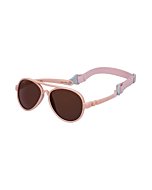 COCOSAND Baby Sunglasses with Strap Aviator Frame UV Protection for Baby Infant Girls Boys 0-12months, Pink