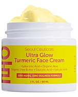 Korean Skin Care Turmeric Cream – Korean Face Moisturizer for Dull Dry Skin Korean Beauty Skincare – Salicylic Acid Cream + Hyaluronic Acid Cream + Glycolic Acid Cream – K Beauty for Glowing Skin 2oz