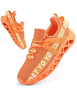 Harrun Mens Fashion Sneakers Athletic Running Shoes Blade Non Slip Walking Non Slip Tennis Gym Sport Shoes Orange