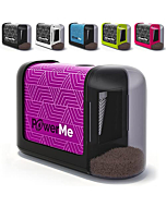 POWERME Electric Pencil Sharpener - Pencil Sharpener Battery Powered for Kids, School, Home, Office, Classroom, Artists – Battery Operated Pencil Sharpener for Colored Pencils (Purple)