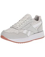 Reebok Women's Classic Harman Run Double Cross Trainer, Pure Grey/Canyon Coral, 8