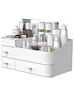 Makeup Organizer with Drawers,Large Capacity Countertop Organizer for Vanity,Bathroom and Bedroom Desk Cosmetics Organizer for Skin Care,Brushes, Eyeshadow, Lotions, Lipstick, Nail Polish and Jewelry