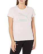 PUMA Women's Classics Logo Tee, Chalk Pink-Silver, X-Small