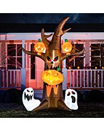 Joiedomi 10 FT Tall Halloween Inflatable Scary Tree Bites Pumpkin Inflatable Yard Decoration with Build-in LEDs Blow Up Inflatables Ghost for Halloween Party Indoor, Outdoor, Yard, Garden, Lawn Decor