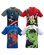 Marvel Avengers Superheroes The Incredible Hulk Spider-Man Captain America Thor Boys 4 Pack T-Shirt Set (14/16)