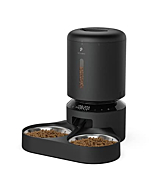 PETLIBRO Automatic Cat Feeder for Two Cats, 5L Dry Food Dispenser with Splitter and Two Stainless Bowls, 10s Meal Call and Timer Setting, 50 Portions 6 Meals Per Day for Cat and Dog