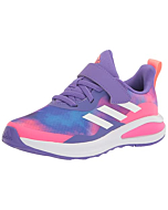 adidas Fortarun Running Shoe, Purple Rush/White/Acid Red (Elastic), 1 US Unisex Little Kid