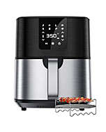 KitCook Large Air Fryer, 1500W 7QT AirFryer Cooker, Adjustable Temperature 100-400°F, 8 Presets Menu, Digital Touch Screen, Nonstick Basket, Hot Frying Pot Stainless Steel Air fryers(Recipes/Skewers included)