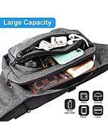 MINJANDLEE Fanny Packs for Women Men Teen Girls, Fashion Waterproof 4 Zip Pockets Waist Pack Belt Bag with Adjustable Belt for Outdoors Workout Traveling Running Hiking Casual Cycling（Grey）