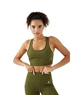 ACTIVERA Active Padded Sports Bra - Sports Bras for Women Light & Everyday Support/Removable Pads – Comfortable Workout Tops with Different Size and Color Options Olive